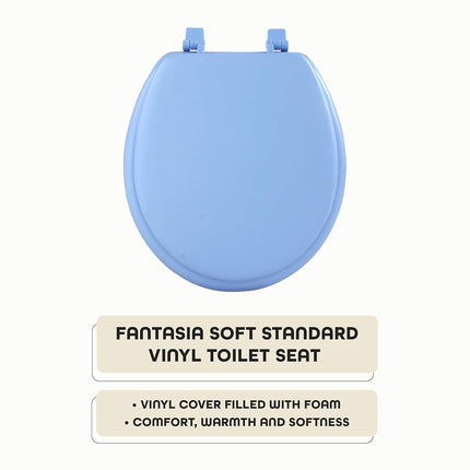 Achim Home Furnishings TOVYSTLB04 Fantasia Standard Toilet Seat, 17-Inch, Soft Light Blue