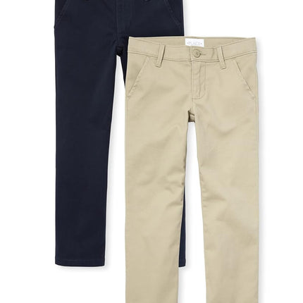 The Children's Place Girls' Skinny Chino Pants, Sandy/Tidal 2-Pack, 6 Plus
