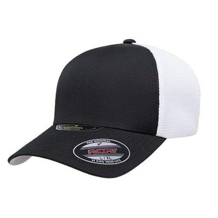 Flexfit Melange Unipanel Trucker Cap, Black/White,