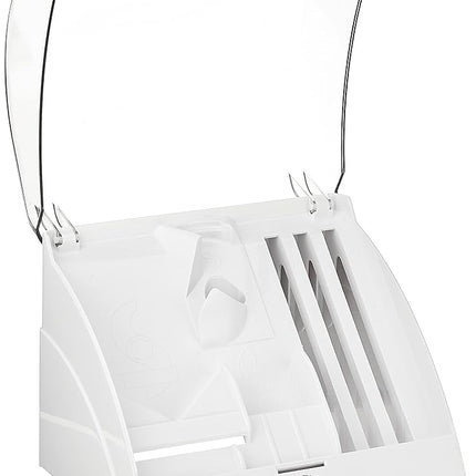 Cuisinart White Plastic Food Slicer Accessory, Round Stainless Steel Blade, 7 Inches, Holds Blade, Disc Stem, and Cutting Discs, Tamper-Resistant Safety Lid, 7 x 7 x 8.75 Inches