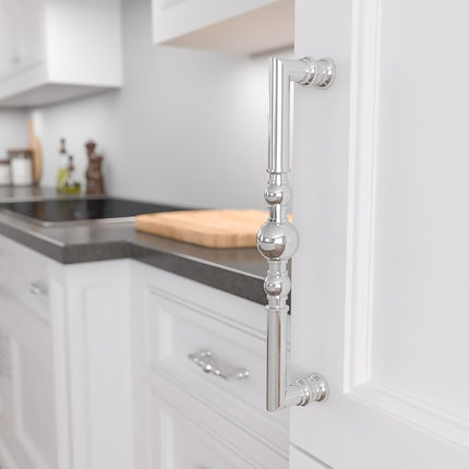 Richelieu Hardware BP8789320140 Firenze Collection 12 5/8-inch (320 mm) Center-to-Center Chrome Traditional Round Cabinet and Drawer Pull Handle for Kitchen, Bathroom, and Furniture