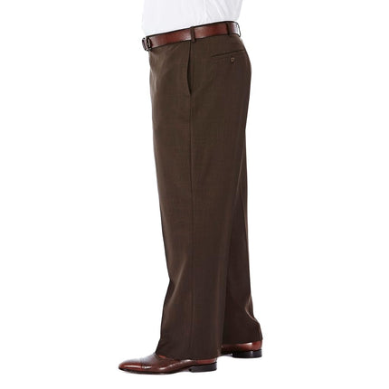 Haggar Men's eCLo Stria Expandable-Waist Plain-Front Dress Pant