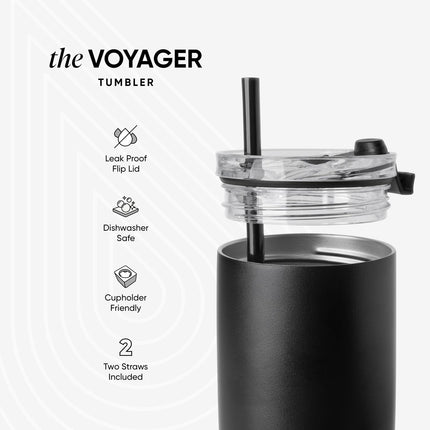 Simple Modern Travel Coffee Mug Tumbler with Flip Lid | Reusable Insulated Stainless Steel Cold Brew Iced Coffee Cup | Gifts for Women Men Him Her | Voyager Collection | 470ml | Blue Dune