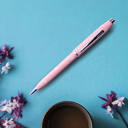 CROSS Century II AT0082-162 Limited Edition Sakura Day and Night Collection - Twist-Action ‎Brass Resin Ballpoint Pen with ‎Contoured Grip and Black Ink, Medium Point, 1 Pack, Daylight Pink