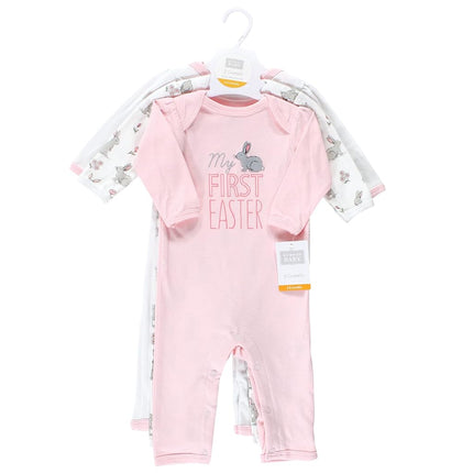 Hudson Baby baby-girls Cotton Coveralls, Some Bunny, 3-6 Months