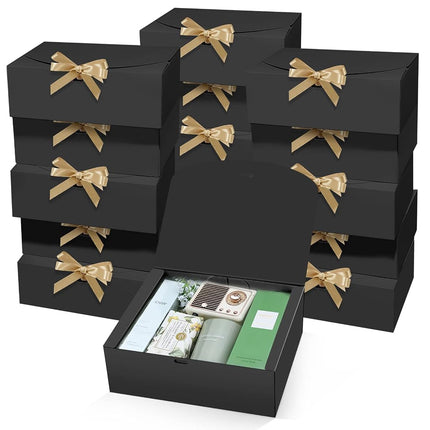 PEKGRIL 15 PCs Gift Boxes with Lids, Black 10X8X4 