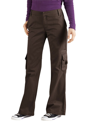 Dickies Women's Relaxed Cargo Pant, Rinsed Pebble 