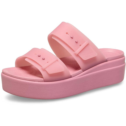 Crocs Sandalias de cuña baja Brooklyn Buckle para mujer, Rosette, 7 UK