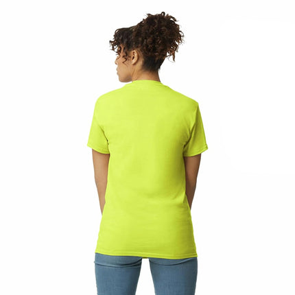 GILDAN Men's Ultra Cotton Adult T-shirt With Pocket, 2-pack Shirt, Safety Green, M UK