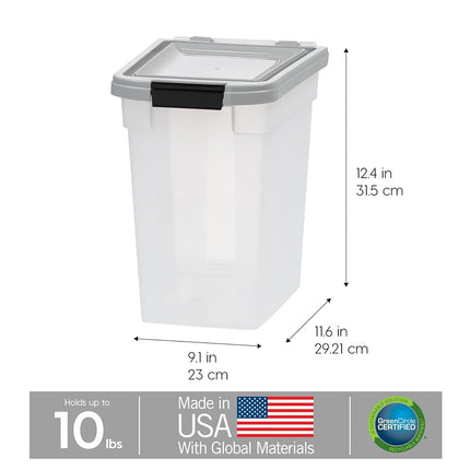 IRIS USA, Inc. 12.75 Quart Airtight Pet Food Container, Gray (500085)