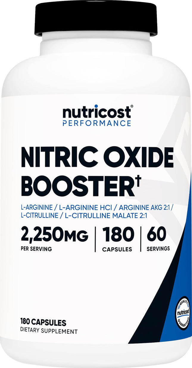 Nutricost Nitric Oxide Booster 2250mg, 180 Capsule
