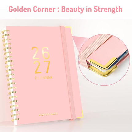 Forvencer 2025-2026 18 Month Academic Planner, 8.5" x 11", Weekly & Monthly Planner, Hardcover Spiral Planner with Colorful Tabs