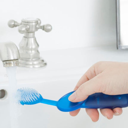 RADIUS Toothbrush, Original Big Brush & Case with Replaceable head, Right Handed, Green Brush with Green Case, BPA Free and ADA Accepted
