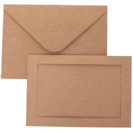 Litpoetic 100 Pack Photo Frame Cards with Envelopes 4x6 Paper Picture Frame Notecards Photo Card Holder for Back to Schook Teacher Appreciation Wedding Birthday Classroom DIY Craft,Kraft