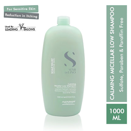 Alfaparf Milano Semi di Lino Scalp Calming Low Shampoo - Restores Natural Scalp and Hair Balance - Probiotics Blend and Antioxidant Formula - 33.8 oz