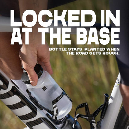 Elite Custom Race X Bottle Cage Black Skin Black Graphic – Ultra Lightweight Side-Entry Bike Bottle Holder 28.5g – Self-Adjusting Fibre-Reinforced – For Road Bike, MTB & Gravel Cycling