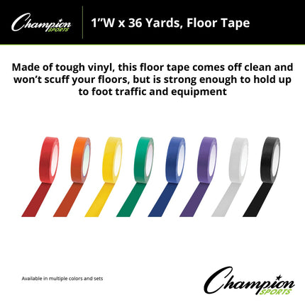 Champion Sports 1" x 36yd Floor Marking Vinyl Tape, Black