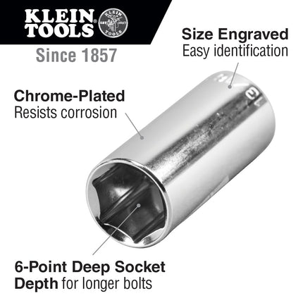 1/2-Inch Deep 6-Point Socket, 3/8-Inch Drive Klein Tools 65712