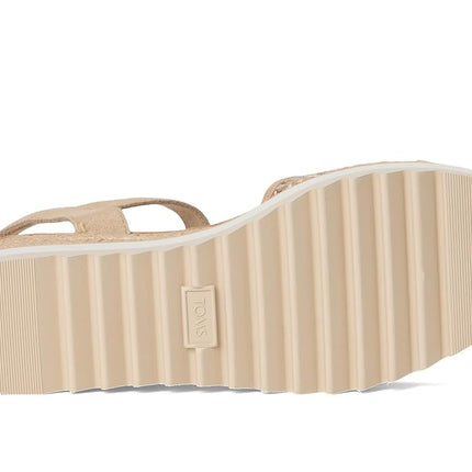 TOMS Women's Diana Sandal, Champagne Metallic Basket Weave/Suede, 6.5