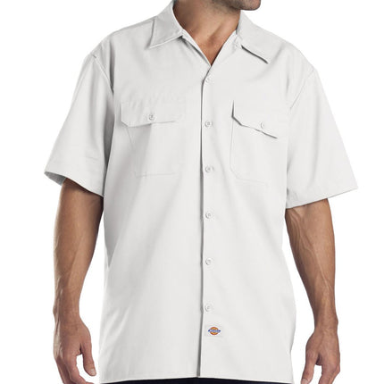 Dickies Mens Short-Sleeve Work Shirt, XXT, White