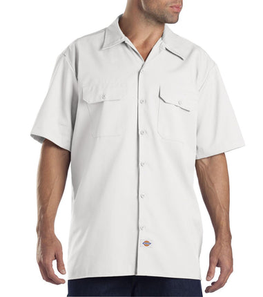 Dickies Mens Short-Sleeve Work Shirt, XXT, White
