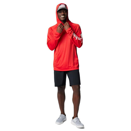 Columbia Men's Terminal Tackle Hoodie, Red Spark/White Logo, Medium