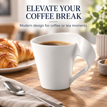 Villeroy & Boch 1025251300 New Wave Coffee Cup, 200 ml, Premium Porcelain, White