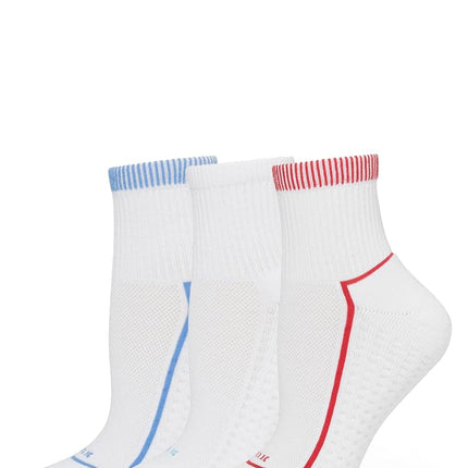 HUE Women's Air Sport 3 Pair Pack Mini Crew Socks, Nautical, One size