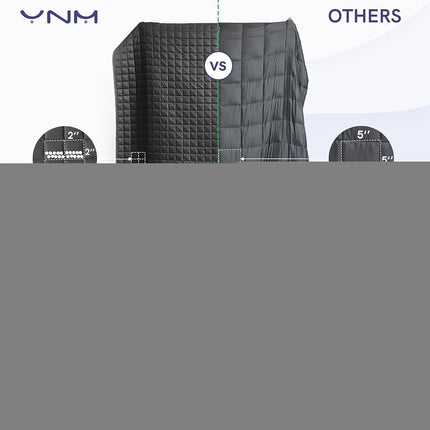 YnM Cooling Weighted Blanket for Adults, Cooling & Cozy Velvet Dual-Sided, Bed Blanket for One Person of 60~75kg, Ideal for Queen/King Bed (152cmx203cm, 6.8kg, Dark/Light Grey)