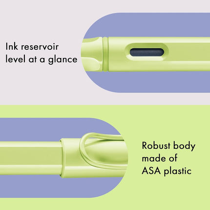 LAMY safari springgreen - Fountain Pen with ergonomic grip & polished steel nib in size EF - ideal for any Writing & Calligraphy - including LAMY T 10 blue cartridge - Right-Handed
