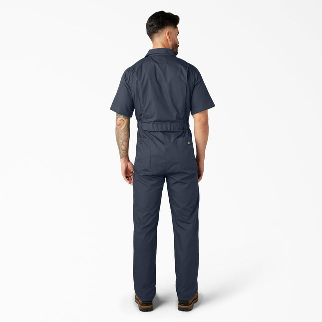 Dickies Mens Short Sleeve Coveralls, Dark Navy, L Big Tall