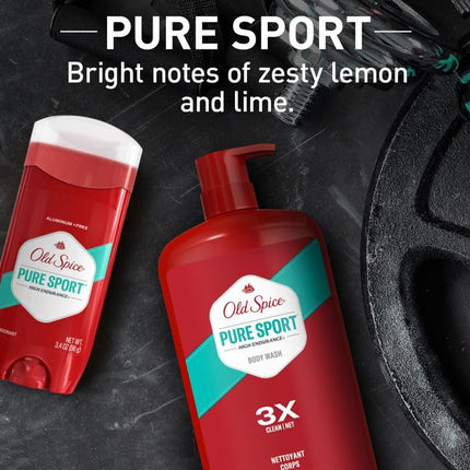 Gel de Ducha Corporal Old Spice Hydro para Hombres, Aroma Pure Sport Plus, Colección Hardest Working, 16.0 oz (Paquete de 4)