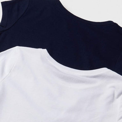The Children's Place Lot de 2 tee-shirts basiques à manches courtes pour fille, lot de 2, Tidal/blanc, taille XX-Large