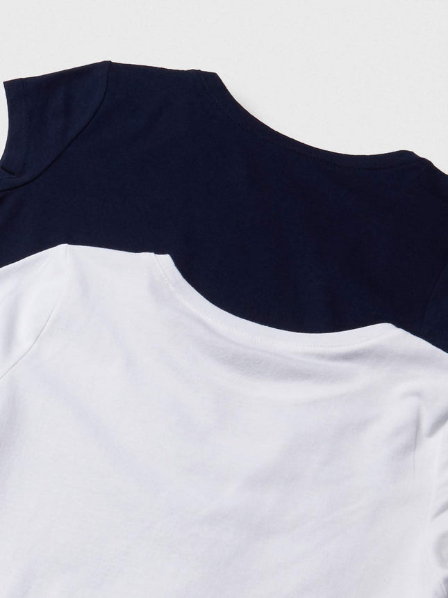 The Children's Place Lot de 2 tee-shirts pour filles, Tidal/blanc, très petit