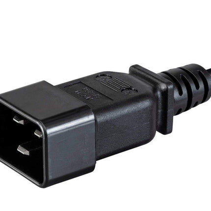 Monoprice Heavy Duty Splitter Power Cord - 2 Feet - Black | IEC 60320 C20 to 2X IEC 60320 C13, 14AWG, 15A, SJTW, 100-250V