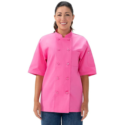 Chef Works Volnay Unisex Chef Coat, Hot Pink, Medi