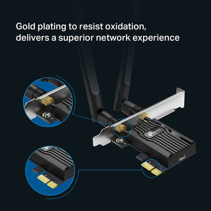 Tarjeta WiFi TP-Link WiFi 6 AX3000 PCIe Archer TX55E - Bluetooth 5.2, adaptador inalámbrico de doble banda 802.11AX con MU-MIMO, OFDMA, latencia ultrabaja, solo compatible con Windows 11, 10 (64 bits)