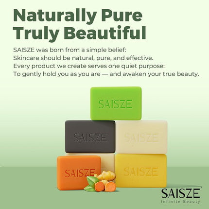 SAISZE Handmade Tea Tree Soap, Natural soap bar for Face and Body, Soothing Hydrating Body Wash for Clear Healthy Skin, Organic Tea Tree Oil Ideal for Pimple and Skin Irritations, 4 Ounce (Pack of 2)