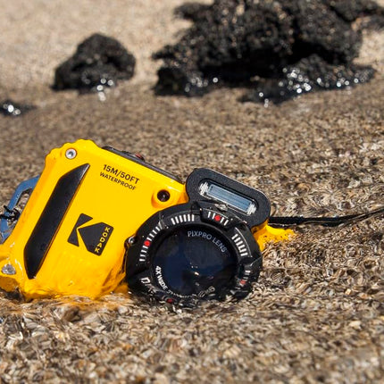 KODAK Pixpro WPZ2 - 16M Pixel Compact Digital Camera, Waterproof to 15m, Shockproof, 720p Video, 2.7" LCD Screen - Li-ion Battery, Yellow