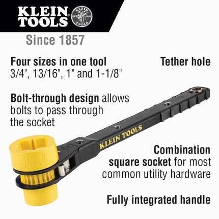 Klein Tools KT151T Ratcheting Lineman's Wrench by Klein Tools