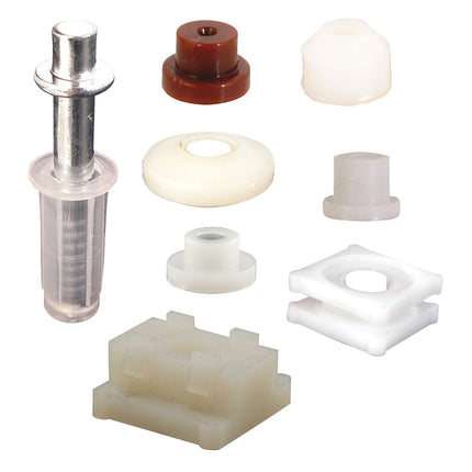 PRIME-LINE N 7539 Bi-fold Door Top Pivot Repair, Plastic Base Fits 3/8 in. Diameter, 7 Pairs Cap Assortment, Spring-Loaded, 1 Kit
