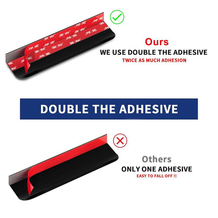 Cekikibi 5 Pack Adhesive Edge Finger Pulls for Cabinets，Kitchen Aluminium Alloy Concealed Drawer Pulls No Drilling Required Flat Stick On Cabinet Handles (Black, 5.9" Overall Length)
