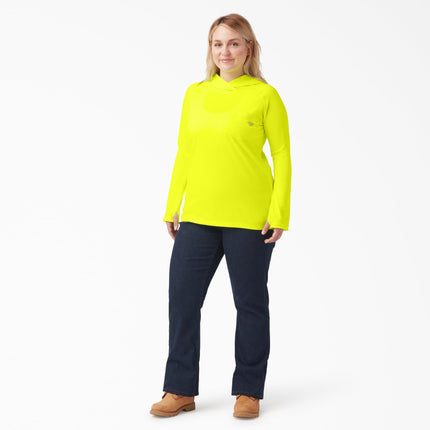 Camisa de rendimiento Temp-iq con protección solar Dickies para mujer, talla grande, amarillo brillante, 3X