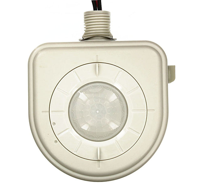 Sensor PIR de montaje de bahía alta Leviton OSFHU-C4W con 3 lentes intercambiables para almacenamiento en frío, 480 V, blanco