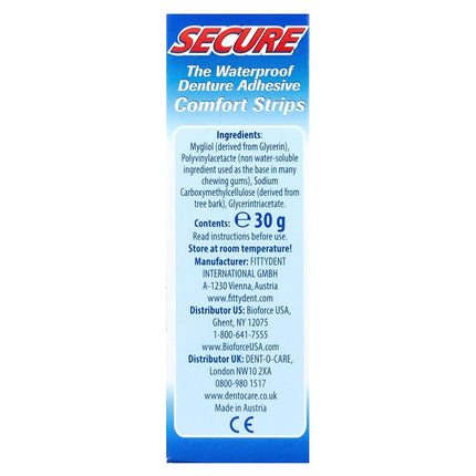 Secure Denture Adhesive Strips 15 ea (Pack of 7)