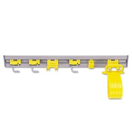 Rubbermaid Commercial Products Closet/Garage Organizer and Tool Holder Kit, 3-Piece, Gray, Storage for Brooms/Rakes/Shovles/Garden Tools/Extension Cords