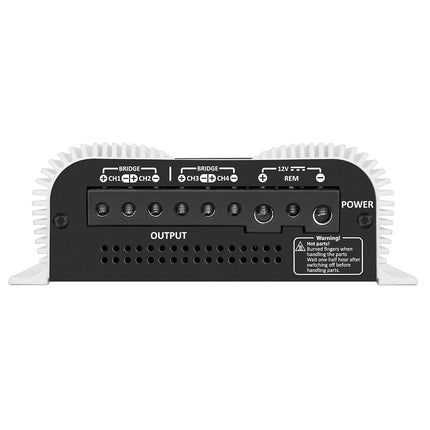 Taramp's DS 440x4 440 Watts RMS 4 Channels 2 Ohms Amplifier Multichannel Class D Full Range, Crossover High/Low Pass Bridgedable, Aluminium, RCA, Car Show Power System