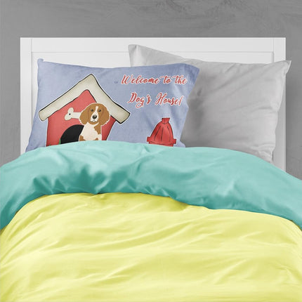 Caroline's Treasures Dog House Collection Funda de almohada estándar de tela para Brittany Spaniel BB2826PILLOWCASE, multicolor