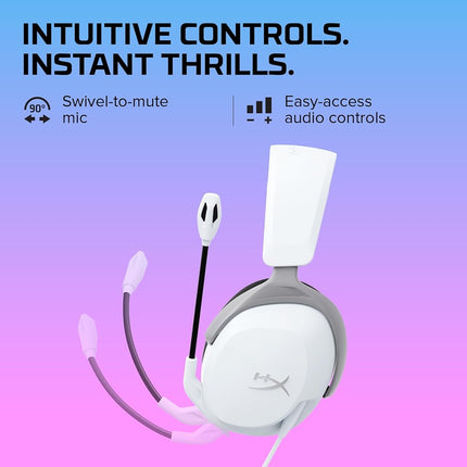 HyperX Cloud Stinger 2 Core Blanc - Casque Gaming pour PlayStation, PS5, PS4, confort léger, haut-parleurs de 40 mm, commandes audio faciles d'accès