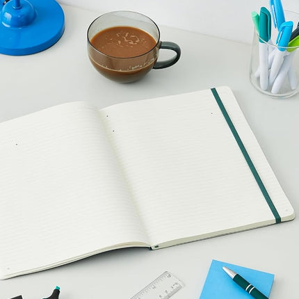 Moleskine - Pro Notebook, Professional Notebook Ideal for Office & Work - Soft Cover and Elastic Closure - Size Extra Large 19 x 25 - Colour Forest Green, 192 Pages